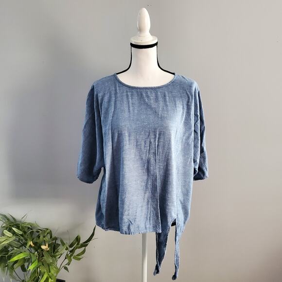 Time & Tru Short Sleeve Linen Cotton Blend Top Bundle M - Picture 1 of 14